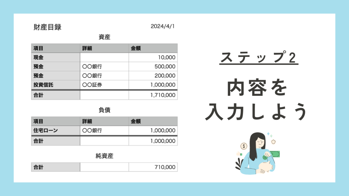 作成ステップ2｜内容を入力しよう